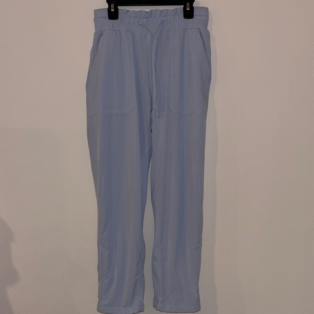 Lululemon‎ Blue Linen Beyond The Studio Pants Blue Linen Womens Size 4